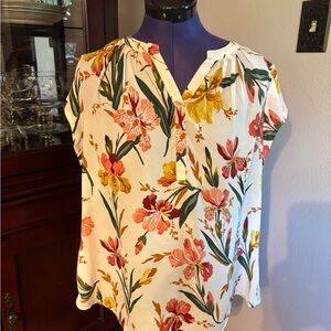 Fun 2 Fun Floral Blouse Ladies Large Top